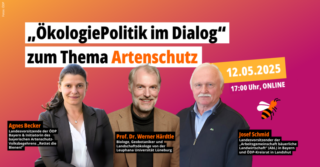ÖkologiePolitik im Dialog zum Thema Artenschutz: Online-Podiumsdiskussion am 12.05.2025 um 17:00 Uhr